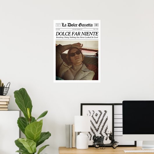 Aangepaste krant Wall Art Dolce Far Niente Poster (Thuiskantoor)