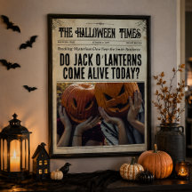 Aangepaste krantenmuurdecoratie voor Halloween met