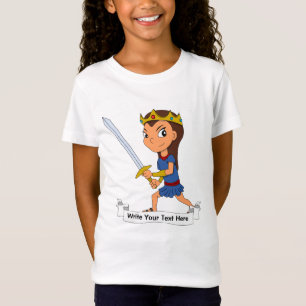 Aangepaste krijger prinses cartoon t-shirt