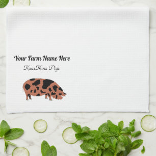Aangepaste KuneKune Pig Theedoek