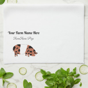 Aangepaste KuneKune Pig Theedoek