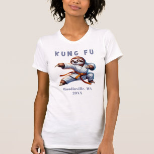 Aangepaste Kung Fu Martial Arts Locatie Datum Naam T-shirt