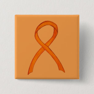 Aangepaste kunstspelden voor Oranje bewustwording Vierkante Button 5,1 Cm