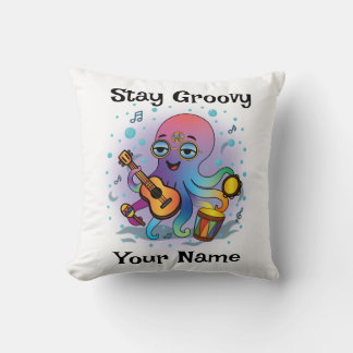 Aangepaste kussensloop | Retro Octopus | Naam & Te Kussen