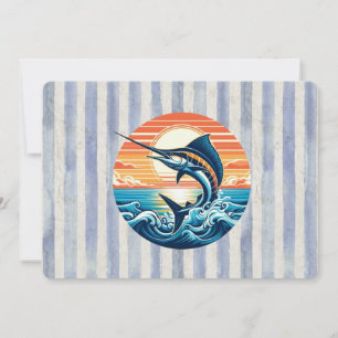 Aangepaste kust-/nautische/strand marlijn zonsonde kaart