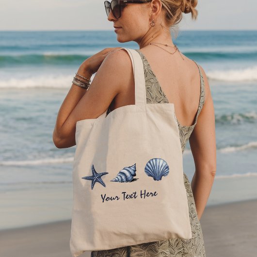 Aangepaste kustschelpen Treasure Ocean Summer Tote Bag