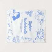 Aangepaste kuststrand bruidsfeest decoratie wandkleed (Voorkant (horizontaal))