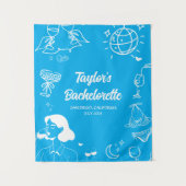 Aangepaste kuststrand bruidsfeest decoratie wandkleed (Voorkant)