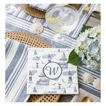 Aangepaste Kusttoile Monogram | Voorbereid op Naut