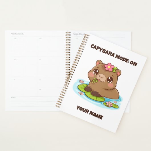 Aangepaste Kute Kawaii Capybara Modus Planner (Display)