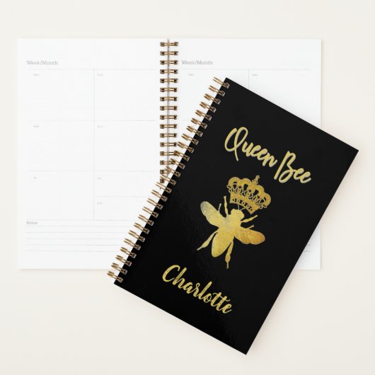 Aangepaste Kute KEEN BEE Gold Black Maandelijks ni Planner (Display)
