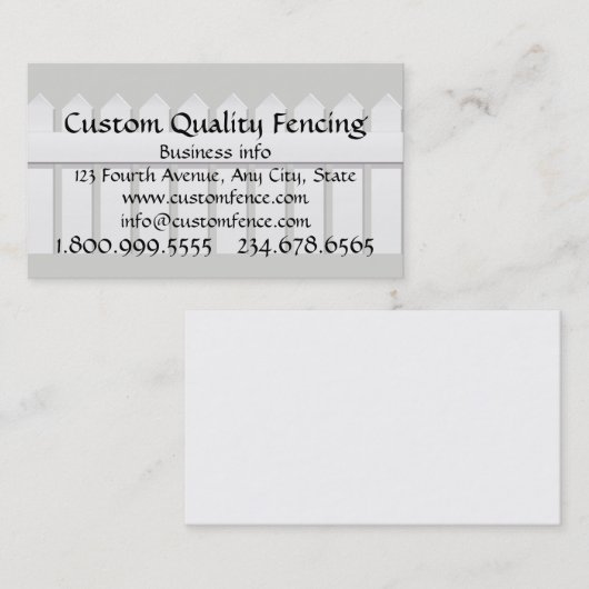 Aangepaste kwaliteitsafsluitingen en -producten visitekaartje (Voorkant / Achterkant)