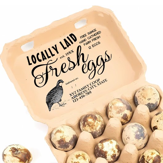 Aangepaste kwartel ei doos stempel