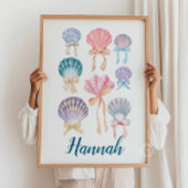 Aangepaste kwekerij Seashell Coquette Print