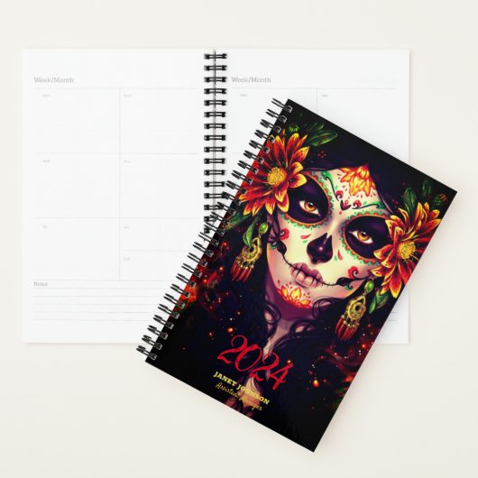 Aangepaste LA CATRINA SUIKERSCHEDEL Dagelijks Weke Planner (Display)