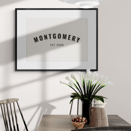 Aangepaste Laatste Naam Oprichtingsdatum Familie C Poster