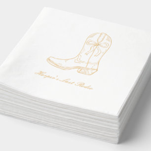 Aangepaste Laatste Rodeo Coquette Bow Gouden Folie Servetten