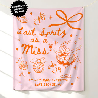 Aangepaste Laatste Spritz als een Miss Bachelorett Wandkleed