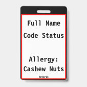 Aangepaste Label medische noodbadge Badge (Achterkant)