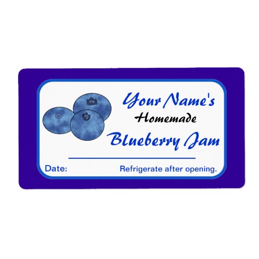 Aangepaste labels behouden Blueberry Jam Naam toev (Voorkant)