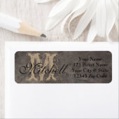 Aangepaste labels met het grijze lederen retouradr (Insitu)