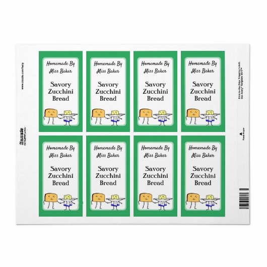 Aangepaste labels voor  brood en boter bevestigen (Full Sheet)