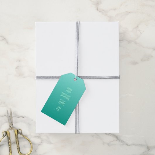 Aangepaste labels voor Emerald Gradient Cadeaulabel (Met Touw)
