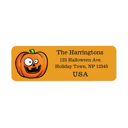 Aangepaste labels voor Funny Halloween Pumpkin (Voorkant)