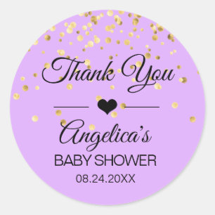 Aangepaste labels voor lavender en Gold Baby showe