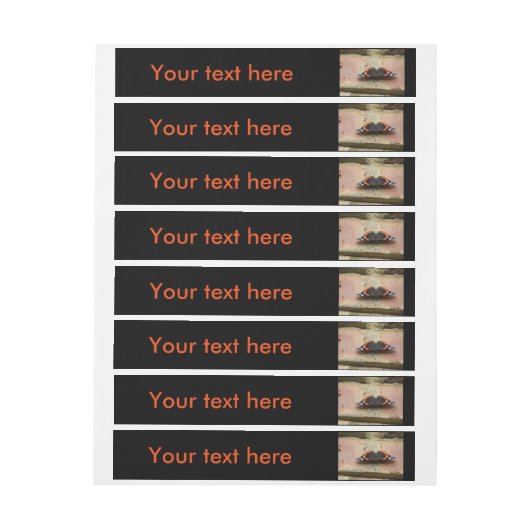 Aangepaste labels voor rode admirale vlinder omwikkelbaar adreslabel (Vel)