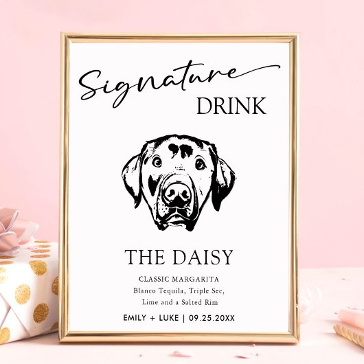 Aangepaste labrador hond bruiloft handtekening Dri Poster