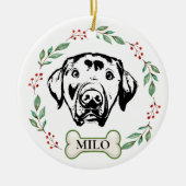 Aangepaste labrador hond gepersonaliseerde hand te keramisch ornament (Voorkant)