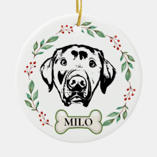 Aangepaste labrador hond gepersonaliseerde hand te keramisch ornament