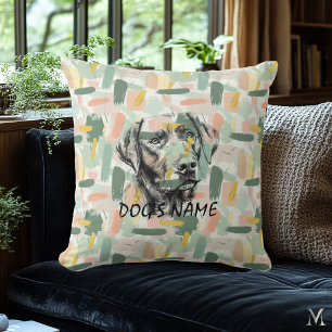 Aangepaste Labrador Portret Kussen Abstract Patroo