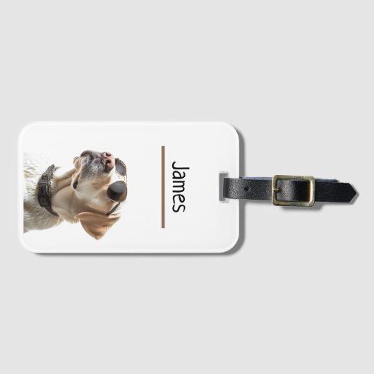 Aangepaste labrador reever bagagelabel (Voorkant (horizontaal))