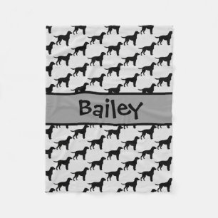 Aangepaste Labrador Retriever Hond Silhouet Fleece Deken