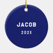 Aangepaste lacrosse Keepomwille Keramisch Ornament (Achterkant)