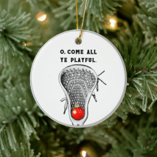 Aangepaste lacrosse Keepomwille Keramisch Ornament