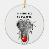 Aangepaste lacrosse Keepomwille Keramisch Ornament (Voorkant)