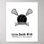 Aangepaste Lacrosse Senior Night signature poster (Voorkant)