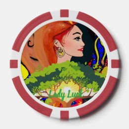 Aangepaste Lady Luck 2 Koppel Spelletjesavond Poker Chips