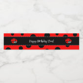 Aangepaste Ladybug water flesetiketten Waterfles Etiket (Enkel label)