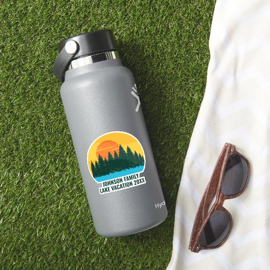Aangepaste Lake House Familie Vakantie Keepsake Sticker (HydroFlask Insitu)