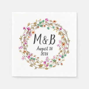 Aangepaste landelijke stijl bloemenkranz kunst mot servet