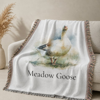 Aangepaste landelijke weide gans watercolor schild deken