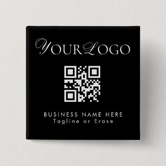 Aangepaste lange dunne Business Company Logo QR-co Vierkante Button 5,1 Cm (Voorkant)