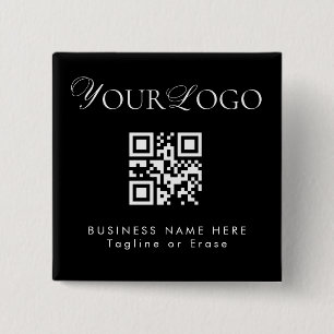 Aangepaste lange dunne Business Company Logo QR-co Vierkante Button 5,1 Cm