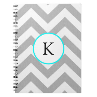 Aangepaste laptop - Ontwerp: Gray Chevron w/Monogr Notitieboek