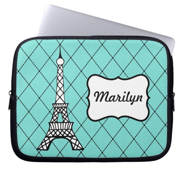 Aangepaste laptophoes met Eiffel-tower Laptop Sleeve (Voorkant)