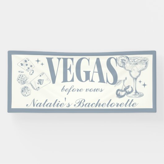 Aangepaste Las Vegas Bachelorette Party gepersonal Spandoek (Horizontaal)